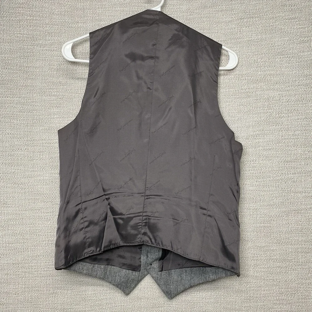 YSL Yves Saint Laurent Vest (M) Tweed Gray Waistcoat Quiet Luxury